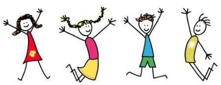 spielende kinder zeichenfiguren